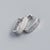 925 Sterling Silver Fashion Circle U-Shape Silver Diamond Inlay Stud Earrings