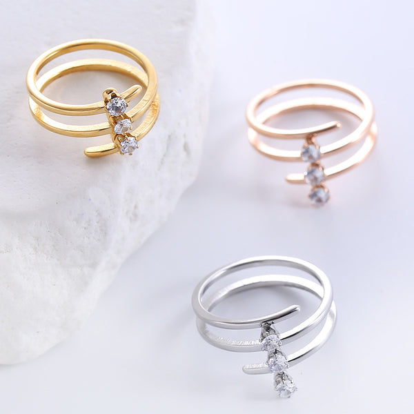 Moderate Luxury Circle Stainless Steel Electroplating Rings