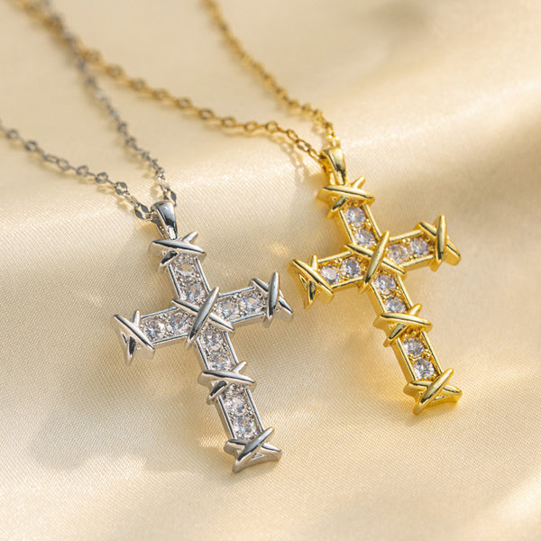 Minimalist Cross Geometric Titanium Steel 18K Gold Plated Necklaces