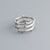 925 Sterling Silver Women Korean Geometric Silver Electroplating Rings