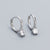 925 Sterling Silver Minimalist Round Geometric Silver Electroplating Earrings