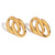 Fashion Round Circle Geometric Stainless Steel 18K Gold Plated Stud Earrings