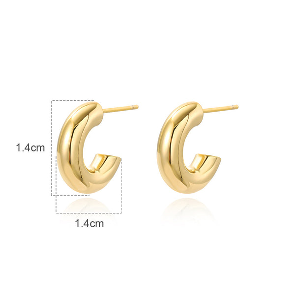 Moderate Luxury Circle Geometric Copper Electroplating Stud Earrings