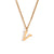 Fashion Letter Number Geometric Text Stainless Steel 18K Gold Plated Necklaces