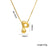 Letter Text Number Titanium Steel 18K Gold Plated Necklaces