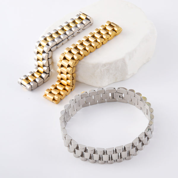 Fashion Unisex Round Geometric Stainless Steel Bracelets