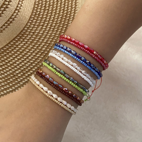 Women Bead Knitting Bracelets