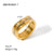 IG Style Tennis / Diamond Line Wave Stainless Steel 18K Gold Plated Rings