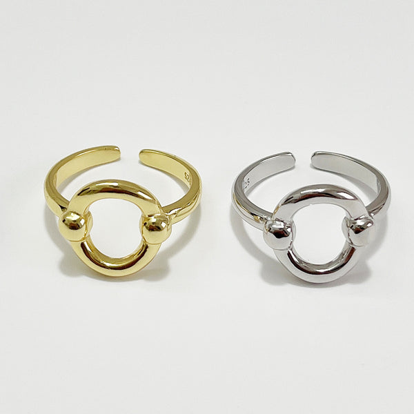 Minimalist Ellipse Geometric Silver Electroplating Rings