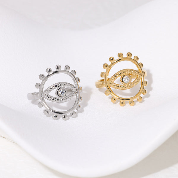 Open Ring Expressive Eye Stainless Steel Electroplating Rings