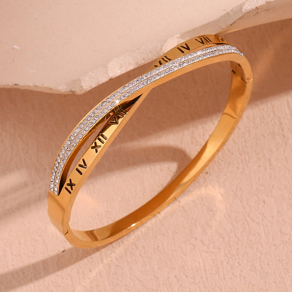 Fashion Circle Stainless Steel 18K Gold Plated Bangles