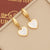 Expressive Eye Heart Stainless Steel Diamond Inlay Earrings