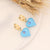 IG Style Eye Heart Stainless Steel Oil Dripping Earrings