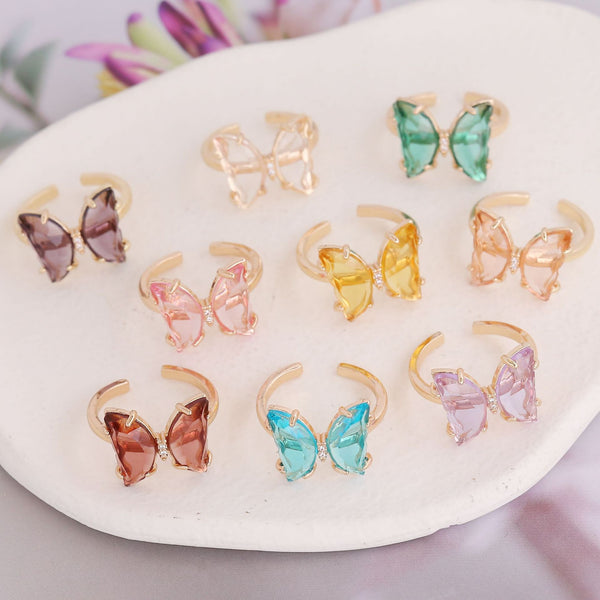 Women Butterfly Copper Electroplating Rings