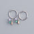 925 Sterling Silver Fashion Quadrilateral Geometric Silver Diamond Inlay Stud Earrings