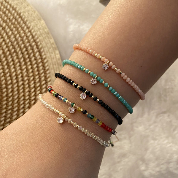 Women Fashion Geometric Artificial Crystal Knitting Bracelets