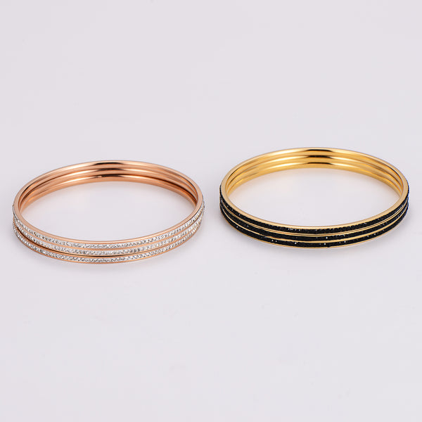 Minimalist Round Stainless Steel Electroplating Bangles