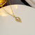 Quadrilateral Geometric Titanium Steel 18K Gold Plated Necklaces