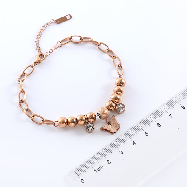 Women Versatile Asymmetrical Chain Geometric Stainless Steel Electroplating Bracelets