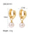 IG Style Totem U-Shape Pearl 18K Gold Plated Earrings