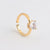 IG Style Women Diamond Metal Heart 18K Gold Plating Rings