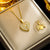 Moderate Luxury Heart Titanium Steel 18K Gold Plated Necklaces