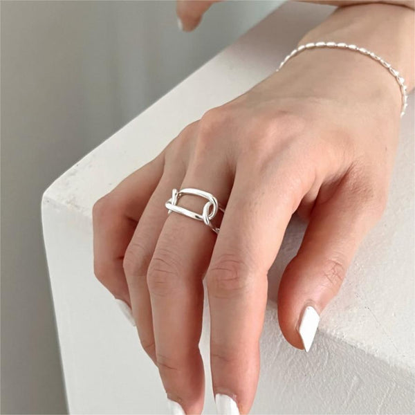 925 Sterling Silver IG Style Round Geometric Silver Electroplating Rings