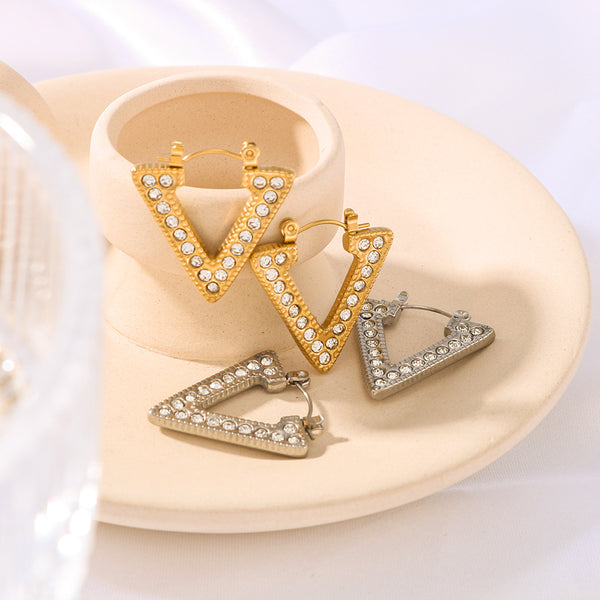 IG Style Argyle Geometric Stainless Steel Electroplating Earrings