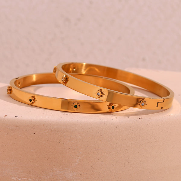 Minimalist Circle Stainless Steel 18K Gold Plated Bangles