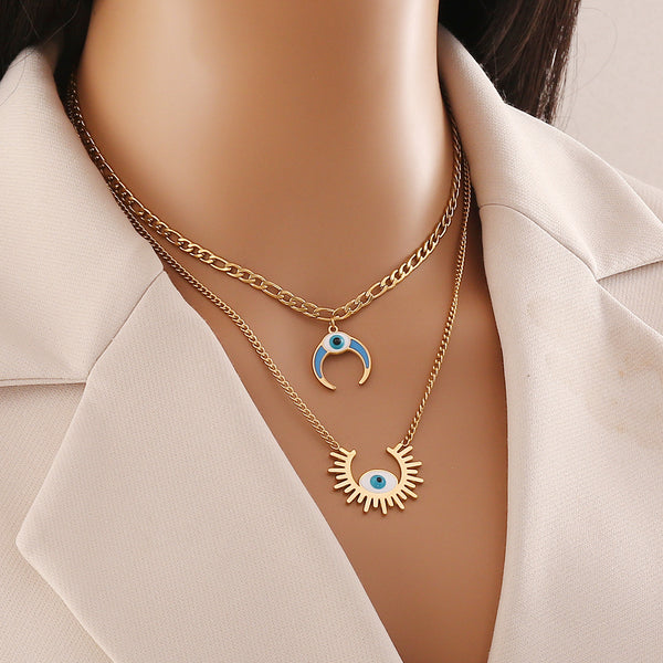 Expressive Eye Stainless Steel Electroplating Necklaces