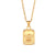 Fashion Quadrilateral Geometric Stainless Steel 18K Gold Plated Necklaces