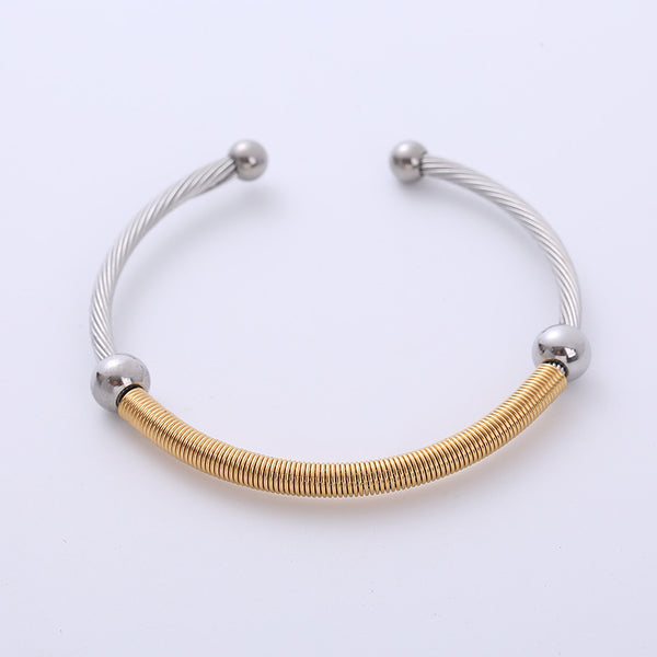 Unisex Minimalist U-Shape Stainless Steel Electroplating Bangles