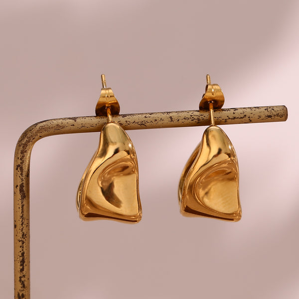 Fashion Irregular Geometric Stainless Steel 18K Gold Plated Earrings