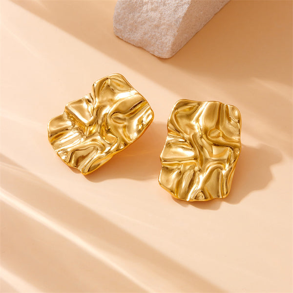 Fashion Irregular Stainless Steel Electroplating Earrings