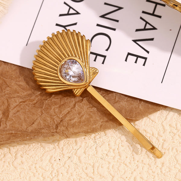 Retro Vintage Fashion Shell Stainless Steel Electroplating Hair Clips