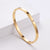 Women Minimalist Metal Diamond Diamond Inlay Titanium Steel Diamond Inlay Bangles