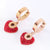 Luxurious Tennis / Diamond Line Heart Heart Stainless Steel Electroplating Stud Earrings