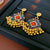 Medieval Flower Geometric Flower Alloy Diamond Inlay Earrings