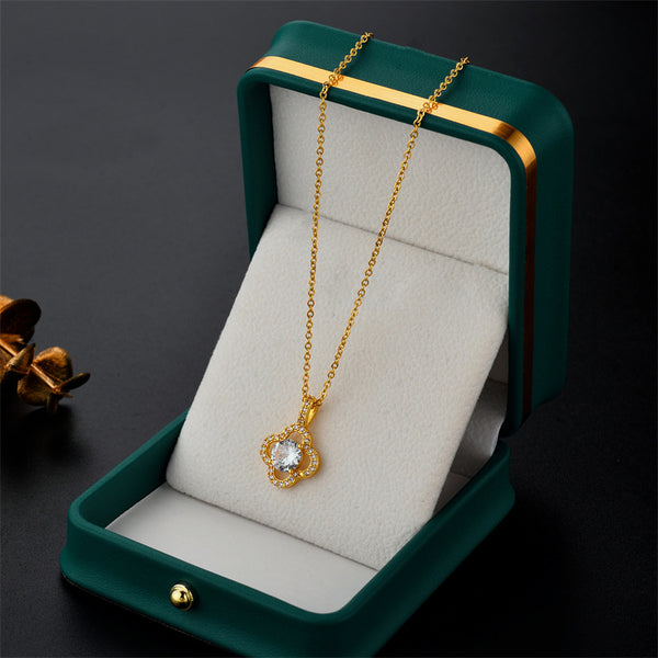 Japanese / Korean Geometric Titanium Steel 18K Gold Plated Necklaces