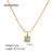 IG Style Heart Geometric Stainless Steel 18K Gold Plated Necklaces