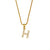 Fashion Round Number Text Letter Stainless Steel 18K Gold Plated Necklaces