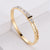 Women Korean Metal Hollow Geometric Stainless Steel Bangles