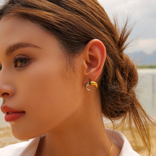 Minimalist Stainless Steel 18K Gold Plated Earrings