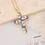 Women Retro Vintage Eye Cross Copper Oil Dripping Pendants