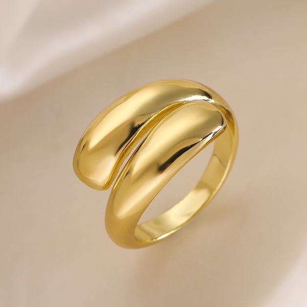 Women Irregular Geometric Copper Electroplating Rings