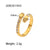 Women IG Style Irregular Geometric Stainless Steel 18K Gold Plated Rings