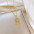 Korean Moon Geometric Stainless Steel Electroplating Necklaces