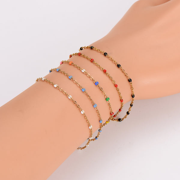 Women Minimalist Round Geometric Stainless Steel Electroplating Bracelets