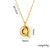 Letter Text Number Titanium Steel 18K Gold Plated Necklaces