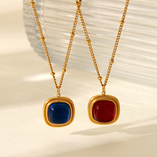 IG Style Square Chain Geometric Stainless Steel Electroplating Necklaces